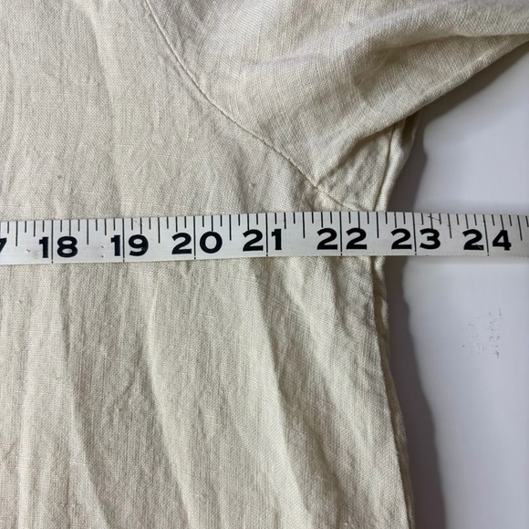 Camille & Co Cream Linen Peplum Tunic Top Medium Italy Boho Cottagecore - Picture 6 of 7